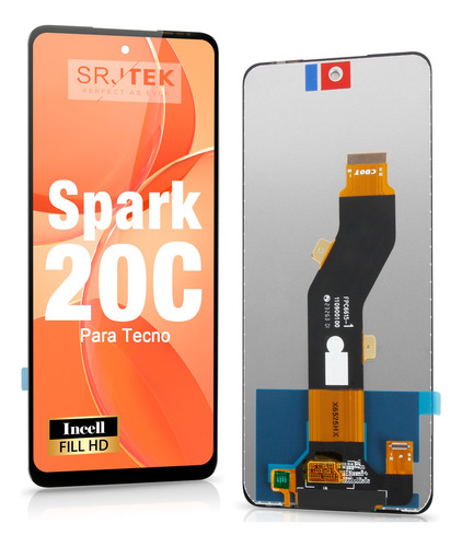 Tela Frontal Touch Display Para Tecno Spark 20c Bg7n