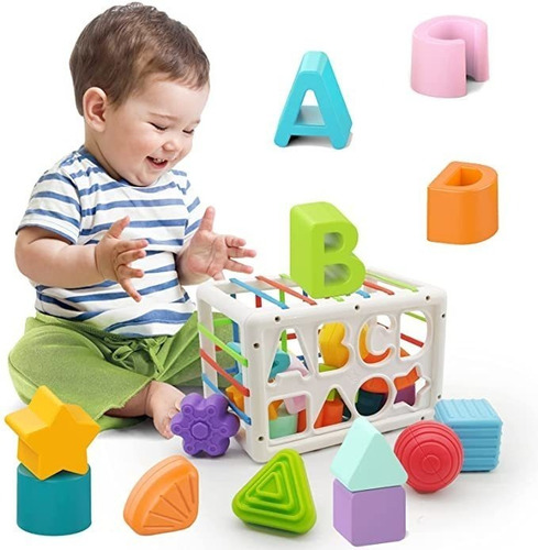Baby Sensory Bin, Baby Shape Sorter Toy For 6-12-18 Months,.