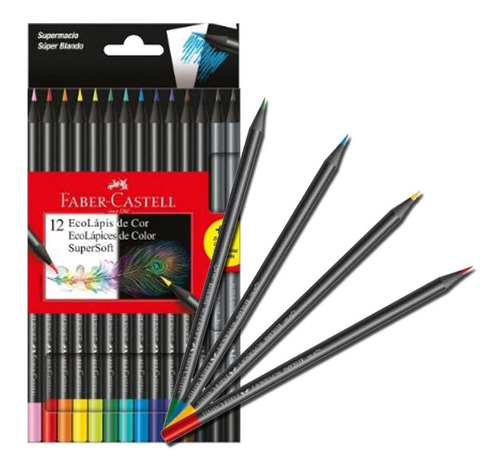 Lapices Faber Castell Supersoft X 12 Colores +2 Grafito