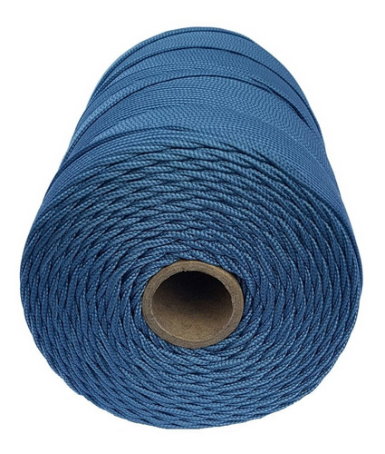 Corda Trançada 3,5mm (seda) Cordaville - Rolo Com 149 Metros Cor Azul Acinzentado