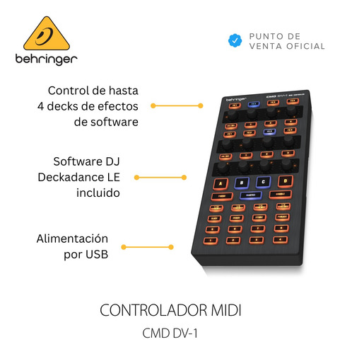 Controlador Midi Dj Behringer Cmd Dv-1 Usb Plug And Play