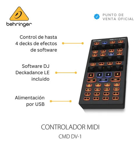 Controlador Midi Dj Behringer Cmd Dv-1 Usb Plug And Play