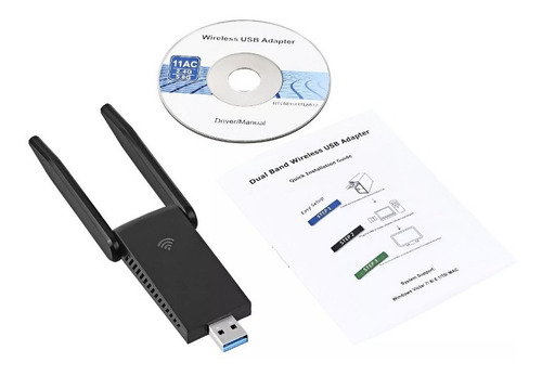 Imagen 5 de 9 de Antena Adaptador Wifi Usb 3 Dual Band 2.4 Y 5 Ghz 1300mbs