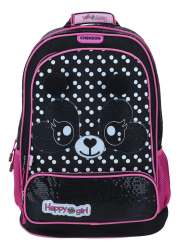 Mochila Grande Negro Chenson Happy Girl Primaria Ataran Para