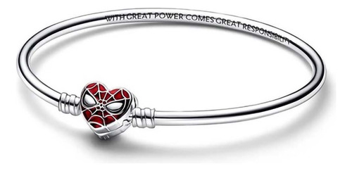 Pulsera Dupe Para Charms Bañado En Plata S925 Tipo Pandora Spider 18 Cm