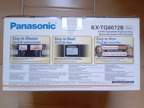 Imagen 6 de 6 de Teléfono Panasonic Inalámbrico Modelo Kx-tg6072b