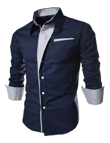 Camiseta Hombre Blusa Otoño Casual Slim Fit Manga Larga T 60