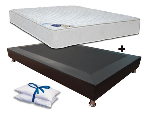 Base Cama+colchon Semiortopedico+protector 1.40x1.90