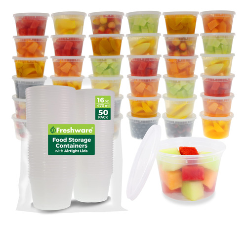 Freshware Contenedores De Almacenamiento De Alimentos [50 Ju