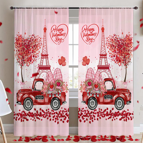 Cortinas Para El Dia De San Valentin Para Sala De Estar, Dec