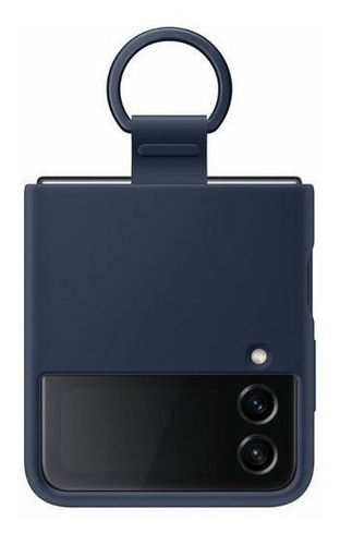 Funda Oficial Para Samsung Z Flip 4 Con Anillo Azul Navy