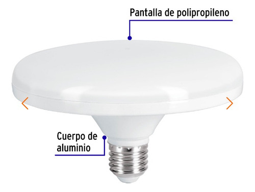 Lámpara De Led Tipo Ovni 18 W Luz Cálida Volteck 45631