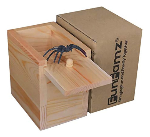 Funfamz - Caja De Madera Con Diseño De Araña