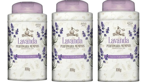 Talco Perfumado Memphis 100 Gr Lavanda (kit/03 Un)