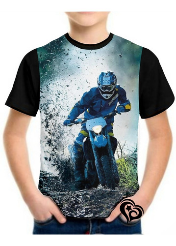Camiseta Motocross Masculina Infantil Trilha Enduro Blusa Lm
