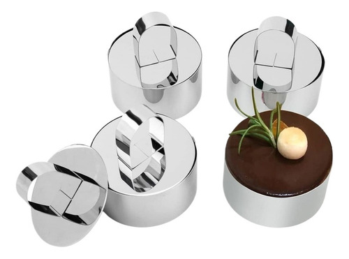 Molde De Aro De Acero Inoxidable Para Pasteles, 4 Piezas