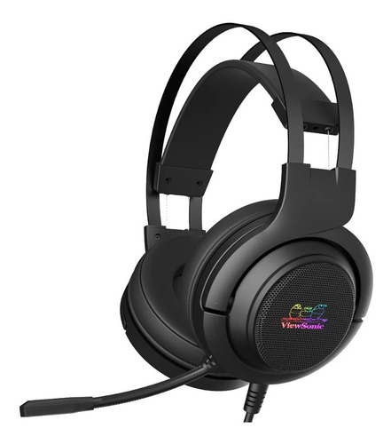 Auricular Gamer Microfono Viewsonic 5.1 Usb/plug Rgb Va300b Color Negro