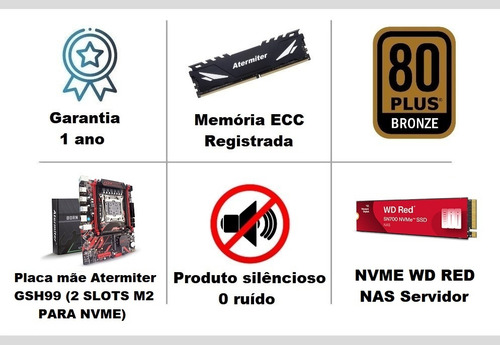 Servidor Red Nas Xeon 2695v4 18 Núcleos 32gb Ecc 256gb Nvme