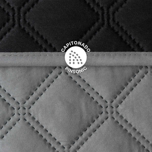 Edredón King Size Doble Vista Incluye 2 Fundas Real Textil Negro - Gris