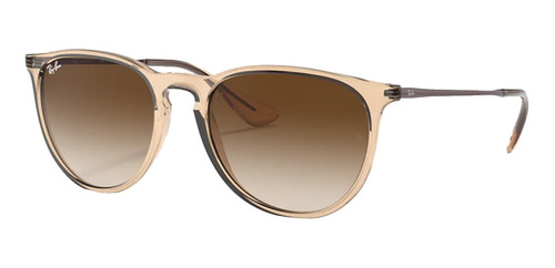 Imagen 1 de 1 de Anteojos de sol Ray-Ban Erika Color Mix Standard con marco de nailon color polished shiny transparent brown, lente brown degradada, varilla brown de metal - RB4171