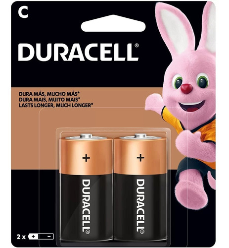 Pilha Alcalina C Media - Cartela Com 2 Unidades - Duracell D