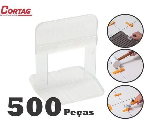 Espaçador 2,0mm Nivelador De Piso Porcelanato Cortag 500 Pçs