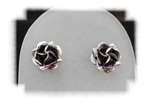 Aretes De Rosa En Plata \ley 0.925