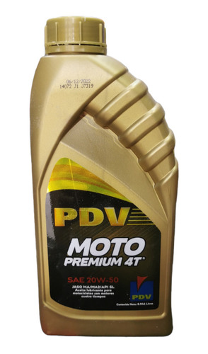 Aceite De Moto 4t 20w50 Marca Pdv Premium 946 Ml Rm