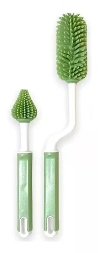 Cepillo botellas/vasos silicona verde