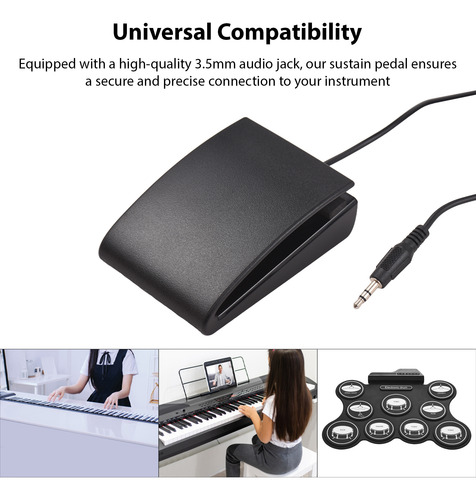 Teclado, Pedal De Sostén, Interfaz De 3,5 Mm, Compacta, Dobl
