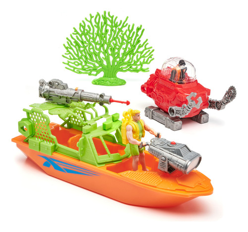 Jogo de exploração de tubarões Kid Connection, com navios coloridos, valide a descrição