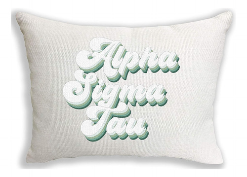 Sorority Shop Alpha Sigma Tau Pillow Retro Design, 12 X 16