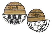 Comprar Vinera Para 5 Botellas Circular Estante Madera Y Metal Vino
