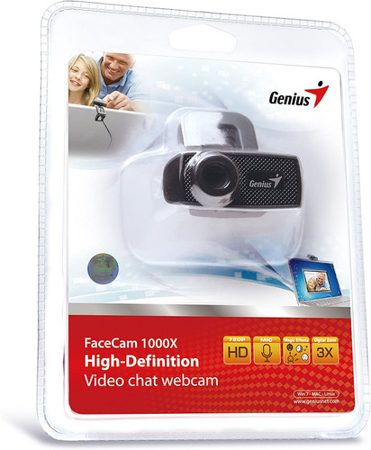 Imagen 5 de 5 de Cámara web Genius FaceCam 1000X HD color negro
