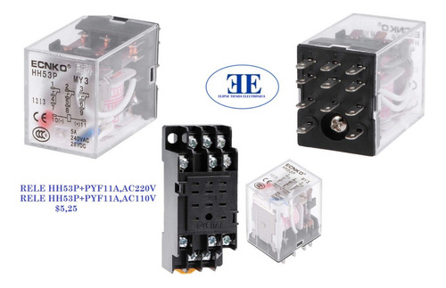 Relé De Potencia Hh53p Ac 110v-220v Bobina 3p3t 11 Pines