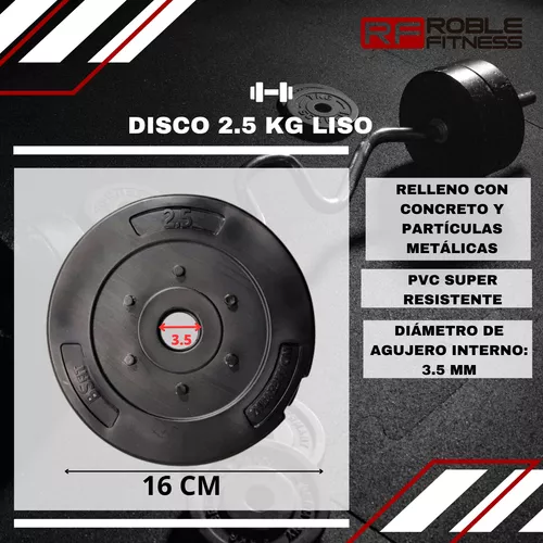 Kit Set 20 Kg Discos Bsfit Pesas Barra Mancuerna Combo