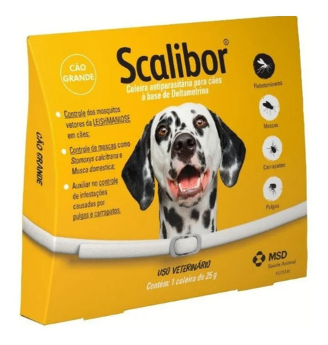 Collar antiparasitario para pulga MSD Scalibor para perro