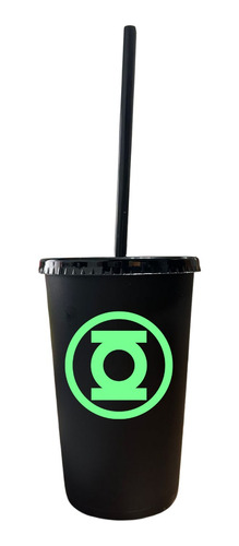 Vaso Con Popote Linterna Verde 20 Pzs Brilla En La Oscuridad