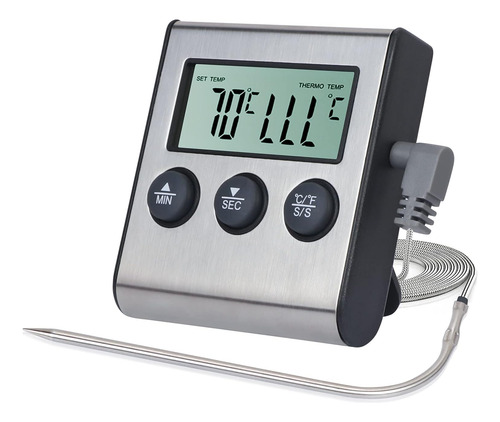 Termómetro Digital De Cocina Con Sonda Larga De Temperatura