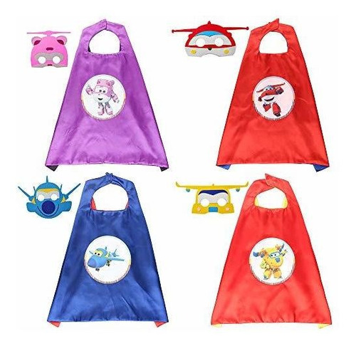 4 Sets Super Wings Cosplay Disfraces Capas Máscaras Pa...