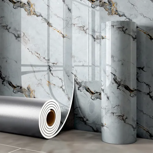 Painel Adesivo 3d Mármore Espesso Autoadesivo 3 Metros Cinza/branco