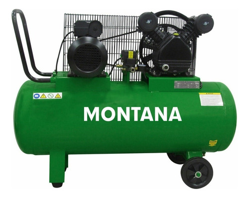 Compresor A Correa Montana - 100 Litros Color Verde