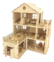 Comprar Casita Para Muñecas Chiquitas De 56 Muebles En Fibro Facil