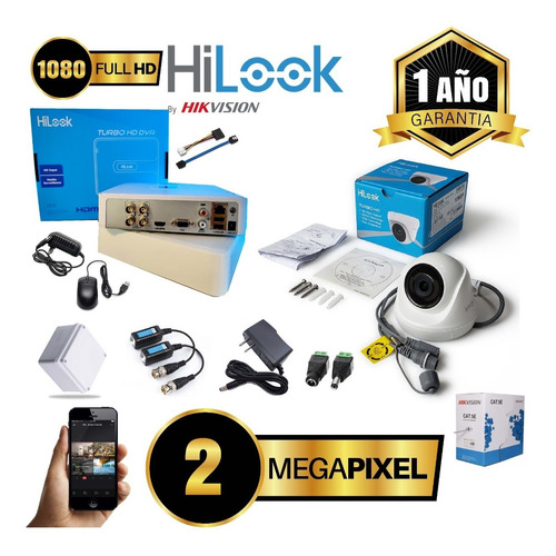 Kit Hikvision Hilook Dvr 4 Ch 1080 + 1 Cam 1080 + Accesorios