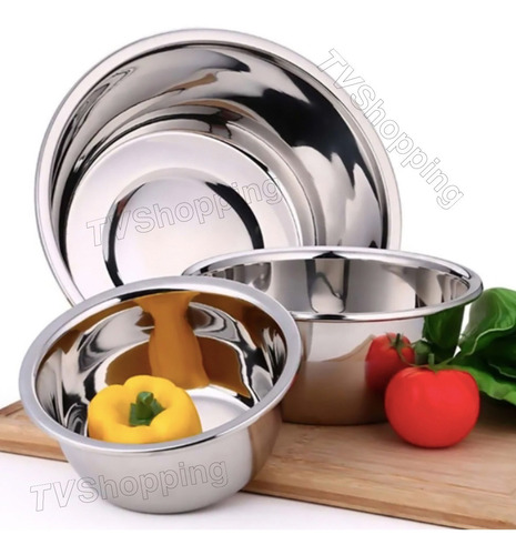 Ensaladera Tazón Para Mezclar Masa Acero Inoxidable 26 Cm Ch