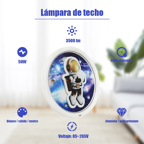 Jwj Caricatura Lámparas Led De Techo Para Recamaras 50w