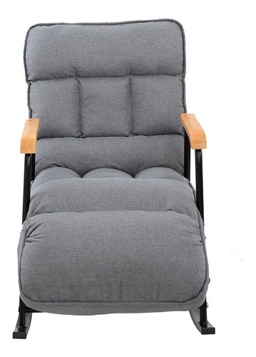 Sillon Reclinable Multifuncional Cómodo Mecedora Leif Color Gris oscuro