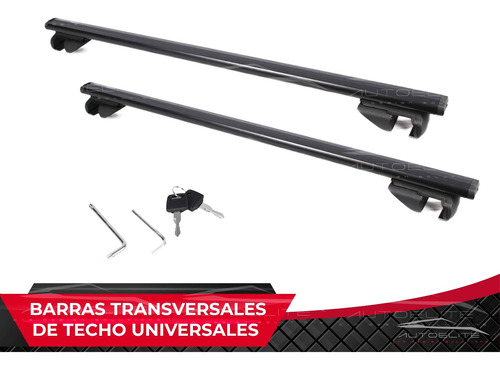 Imagen 2 de 10 de Barras Portaequipaje Universales Negro Con Candado 105cm