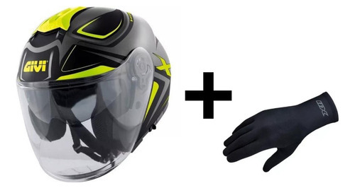 Capacete Givi X22 Planet Hyper Titanium/preto/amarelo @# Cor Titanium/ Preto/ Amarelo Tamanho do capacete 61(XL)