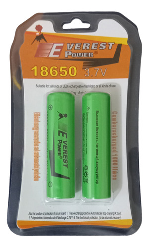 Par Pilas Everest Power 18650.  3.7v